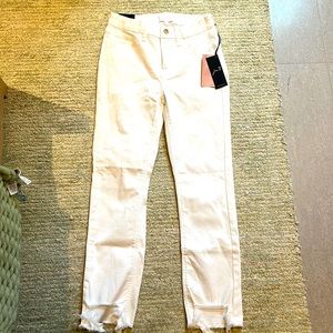 Jen 7 white jeans , ankle straight size 2